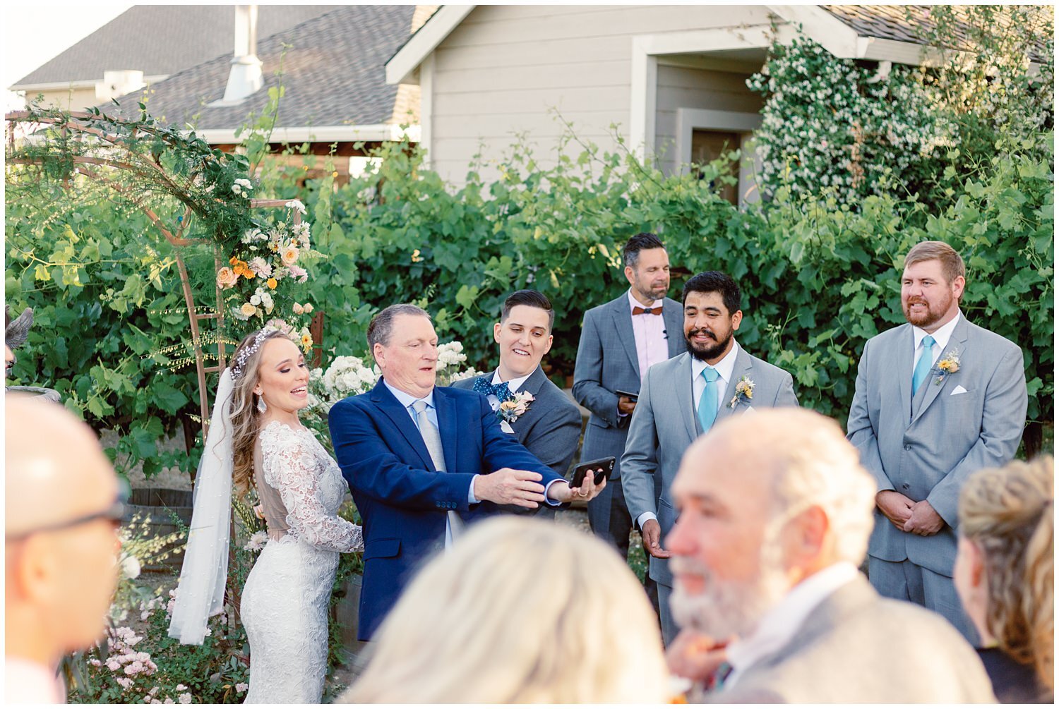 Guests at front of ceremony site