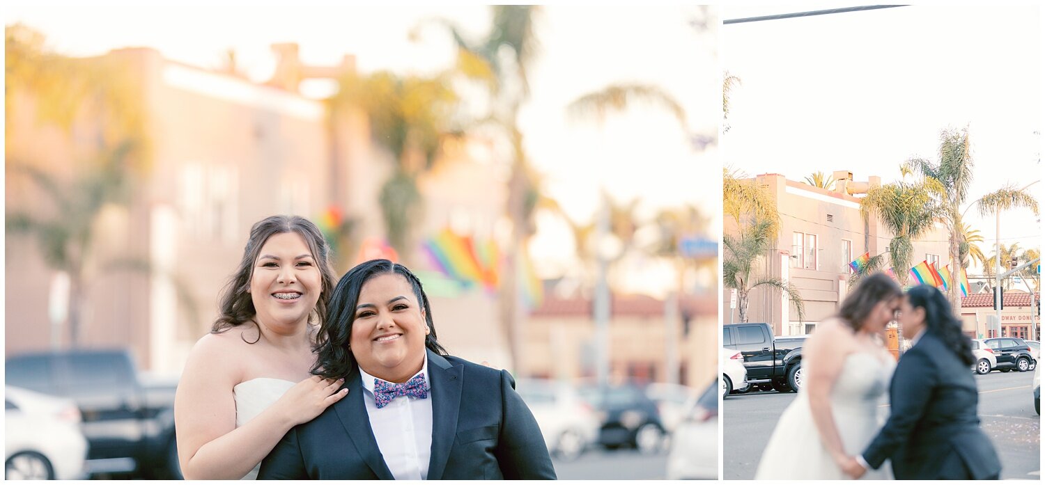 Pride Flags Lesbian Wedding