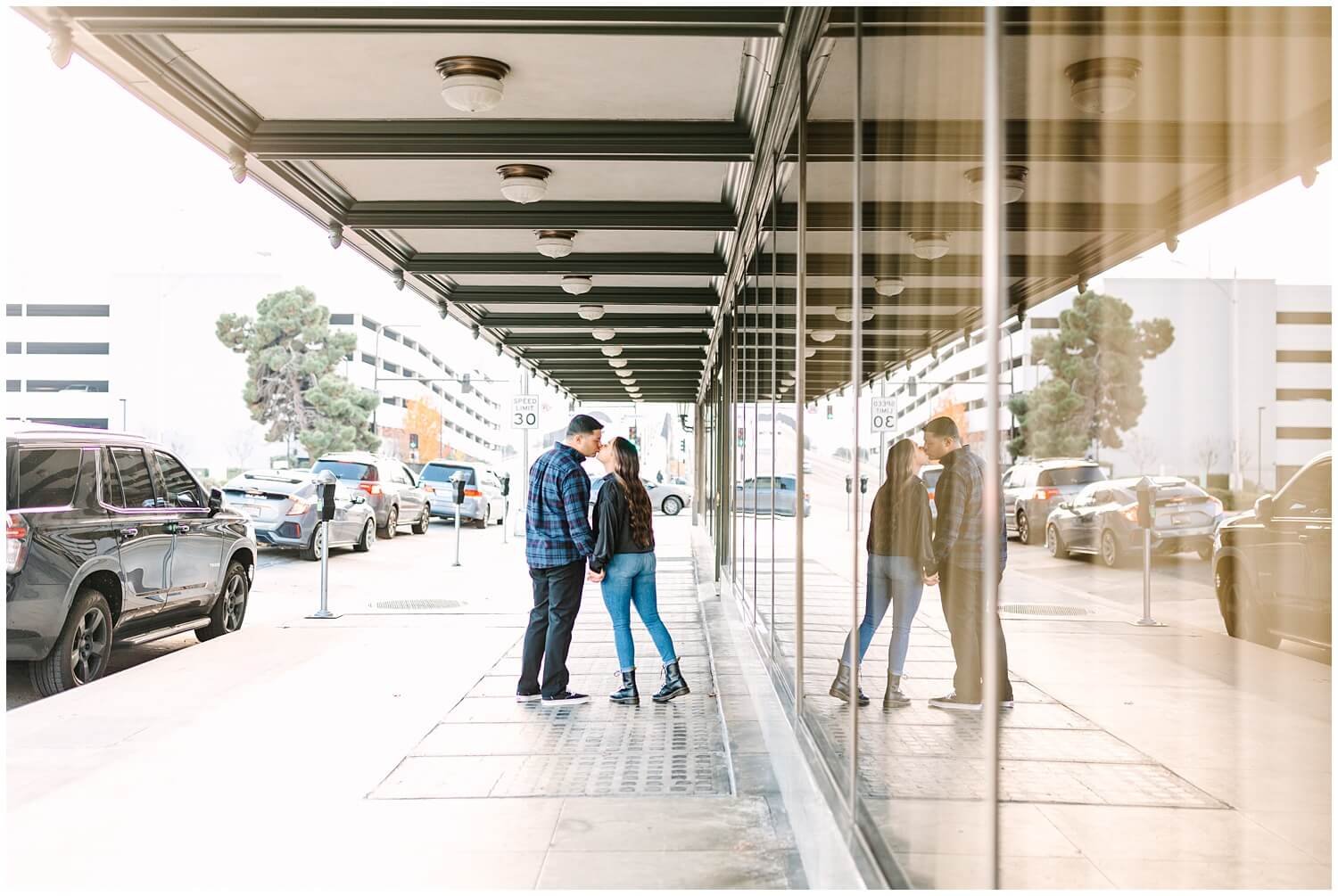 Couple Poses in Downtown Fresno