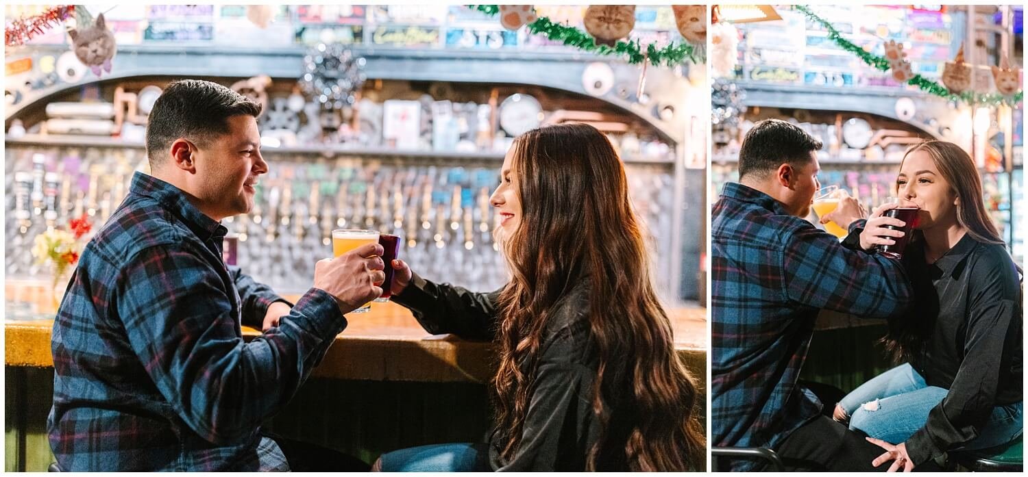 Couple drinking at Goldstein Bar in Fresno - image by GunnShot Photography