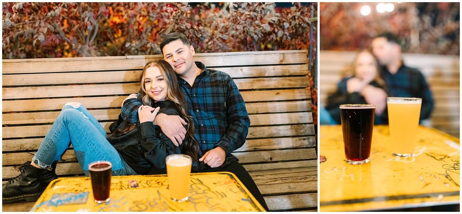 Couple drinks beer at goldsteins Fresno - image by GunnShot Photography