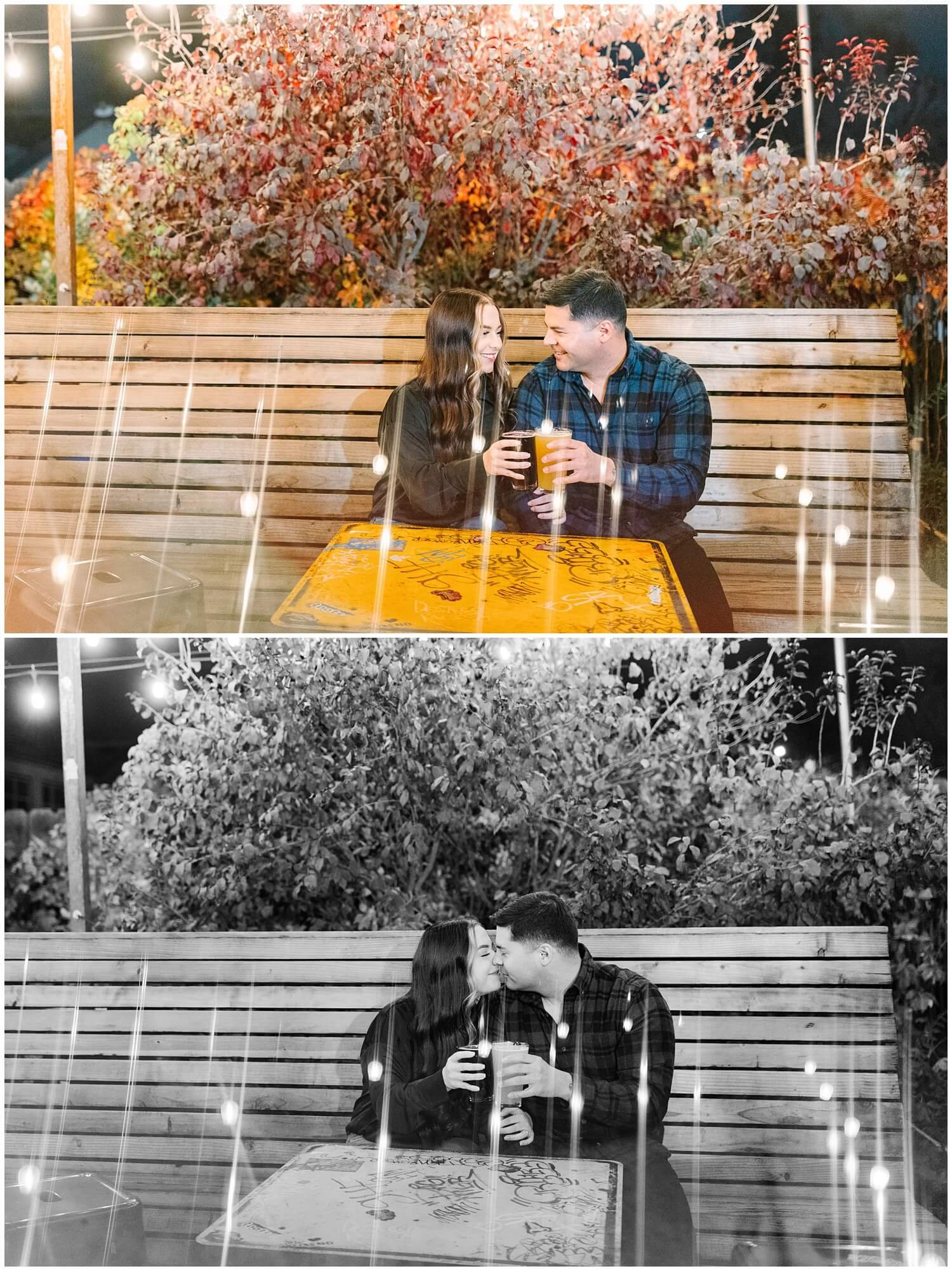 Couple drinks beer at Goldsteins Fresno - image by GunnShot Photography