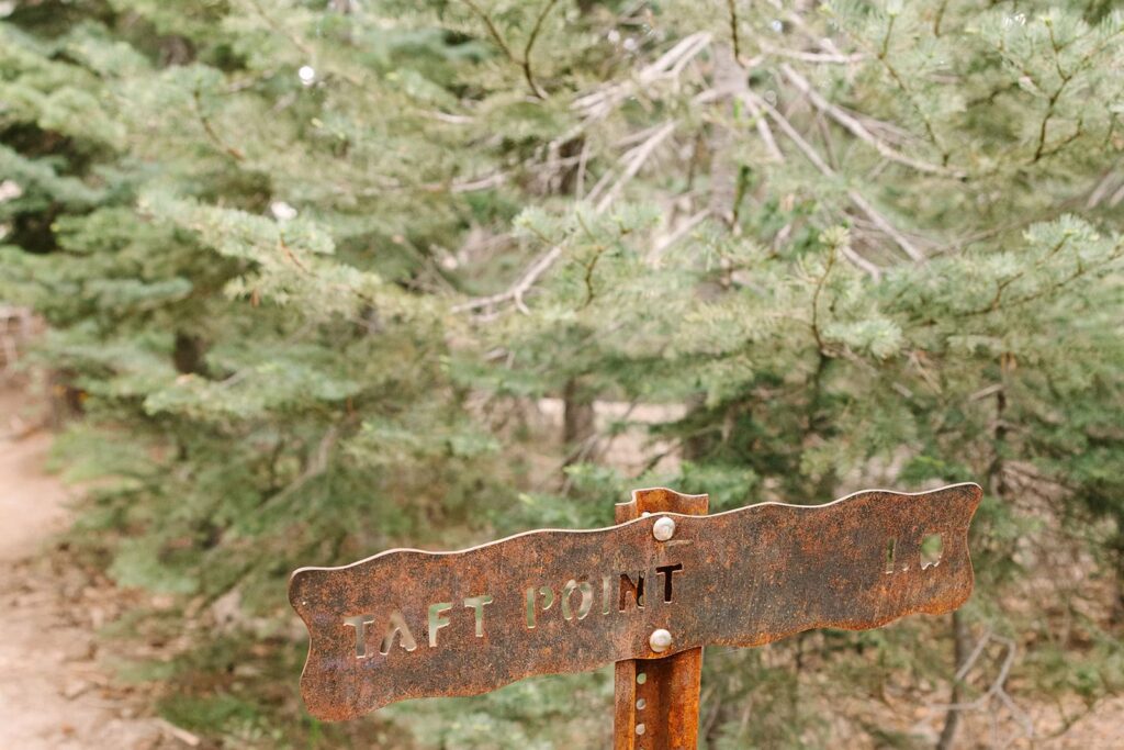 Taft Point Trailhead sign